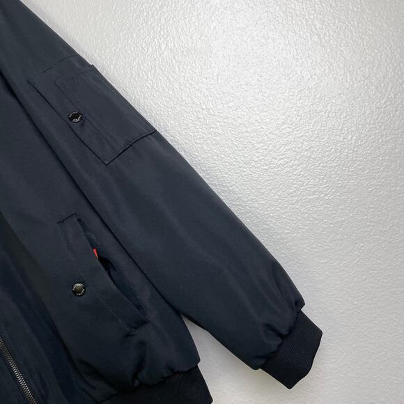 Retro Rifle Fiesta Bomber Jacket XS Black Full Zip Reversible Red Floral NWT - Picture 9 of 11